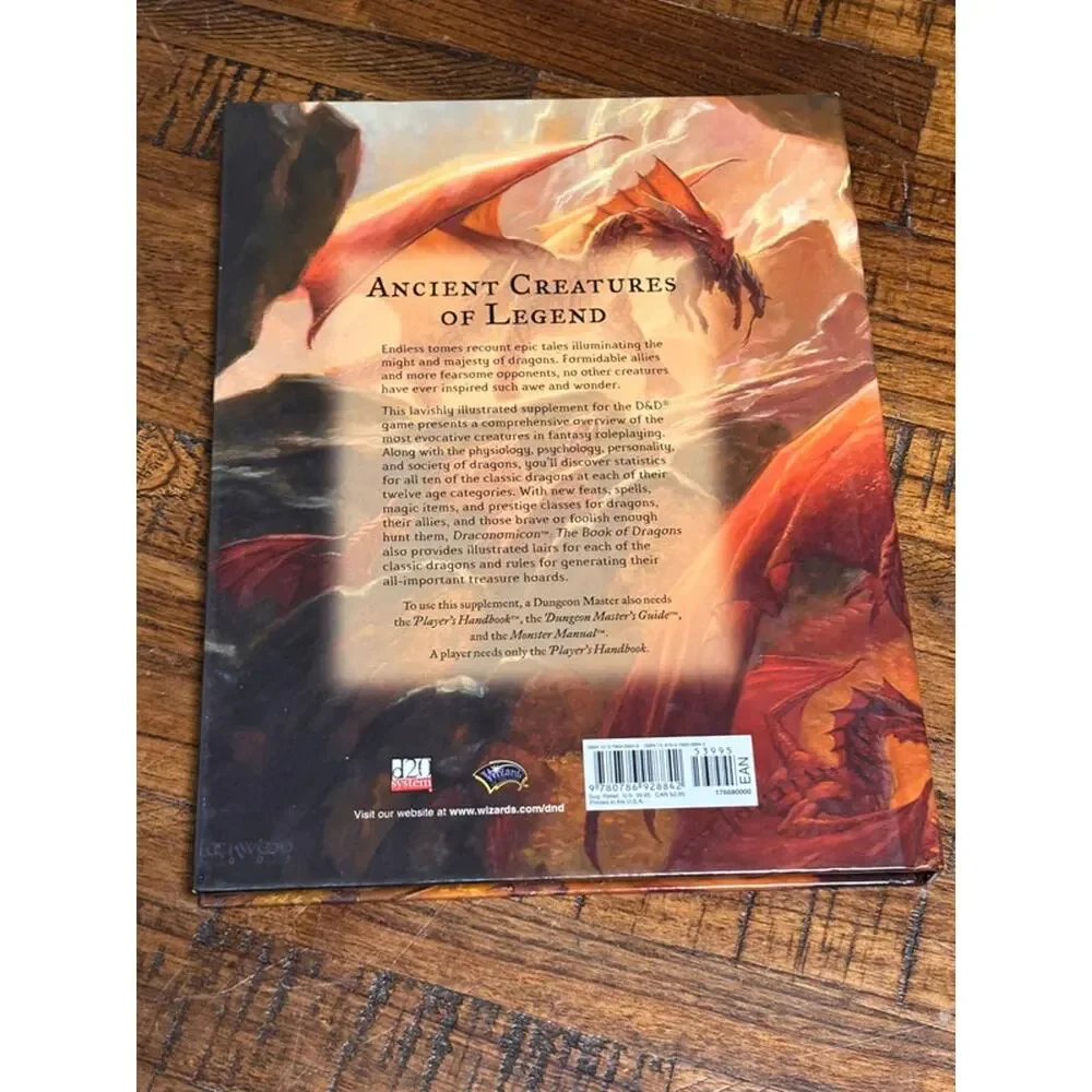 Dungeons and Dragons Hardcover Reprint of v.3.5 Draconomicon The Book of Dragons
